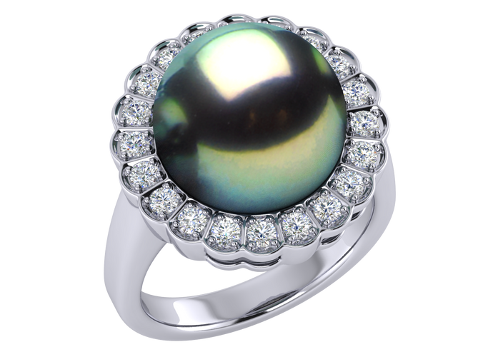 Tahitian Pearl Rose Ring