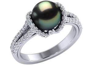 Tahitian Pearl Luna Ring