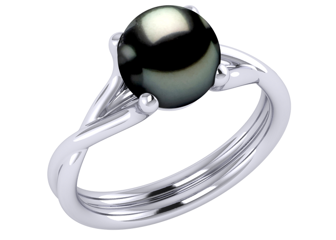 Tahitian Pearl Lily Ring