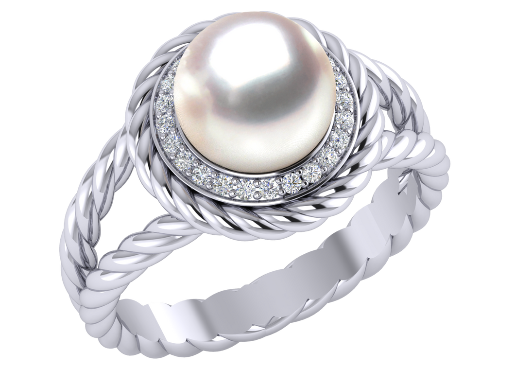 South Sea Pearl Jade ring