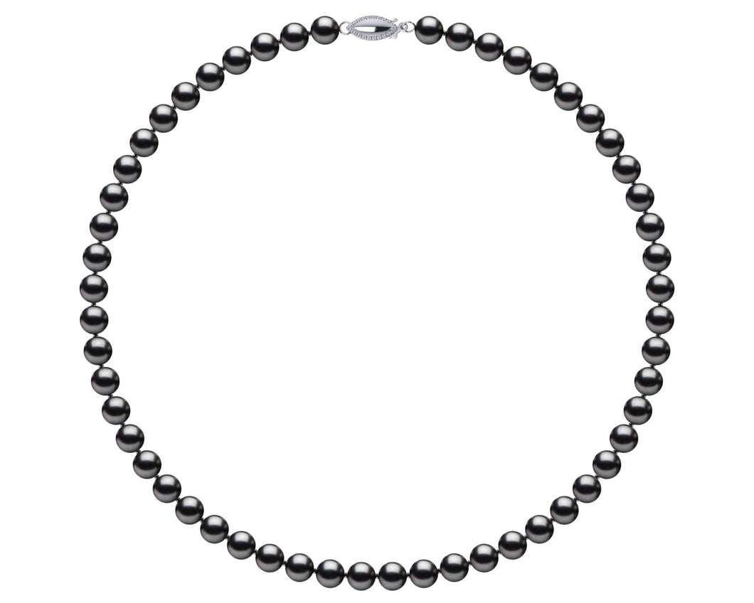 5.5 x 6mm AAA Black Freshwater Pearl Necklace