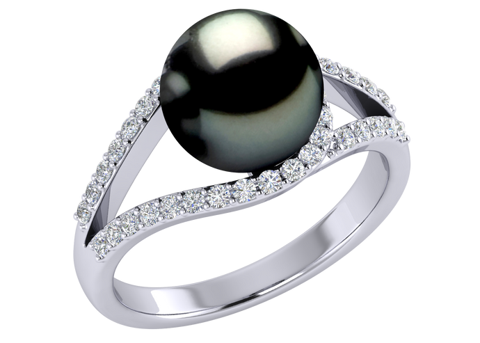 Tahitian Pearl Ruby Ring