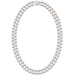 6.5 x 7.00mm Round True AAA Quality White Rose Saltwater Cultured Pearl Necklace 16 Inches