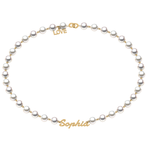 7.50mm Round True AAA Quality White Rose Saltwater Cultured Pearl Necklace 16 Inches