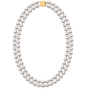 8.0 x 8.50mm Round AA Quality White Rose Saltwater Cultured Pearl Necklace 16 Inches