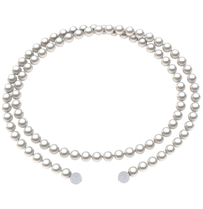 8.25 mm Round True AAA Quality White Rose Saltwater Cultured Pearl Necklace 32 Inches