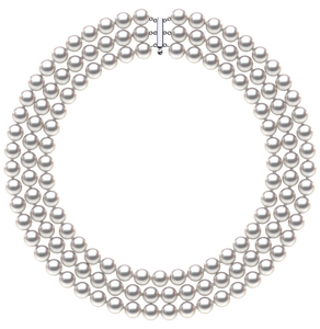 9.0 x 9.50mm Round AA Quality White Rose Saltwater Cultured Pearl Necklace 16 Inches