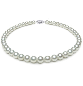 7mm x 9mm Slightly Off True AAA Quality White Saltwater Cultured pearl necklace 16 Inches