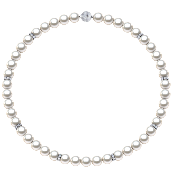 8mm Round True AAA Quality White Saltwater Cultured pearl necklace 16 Inches