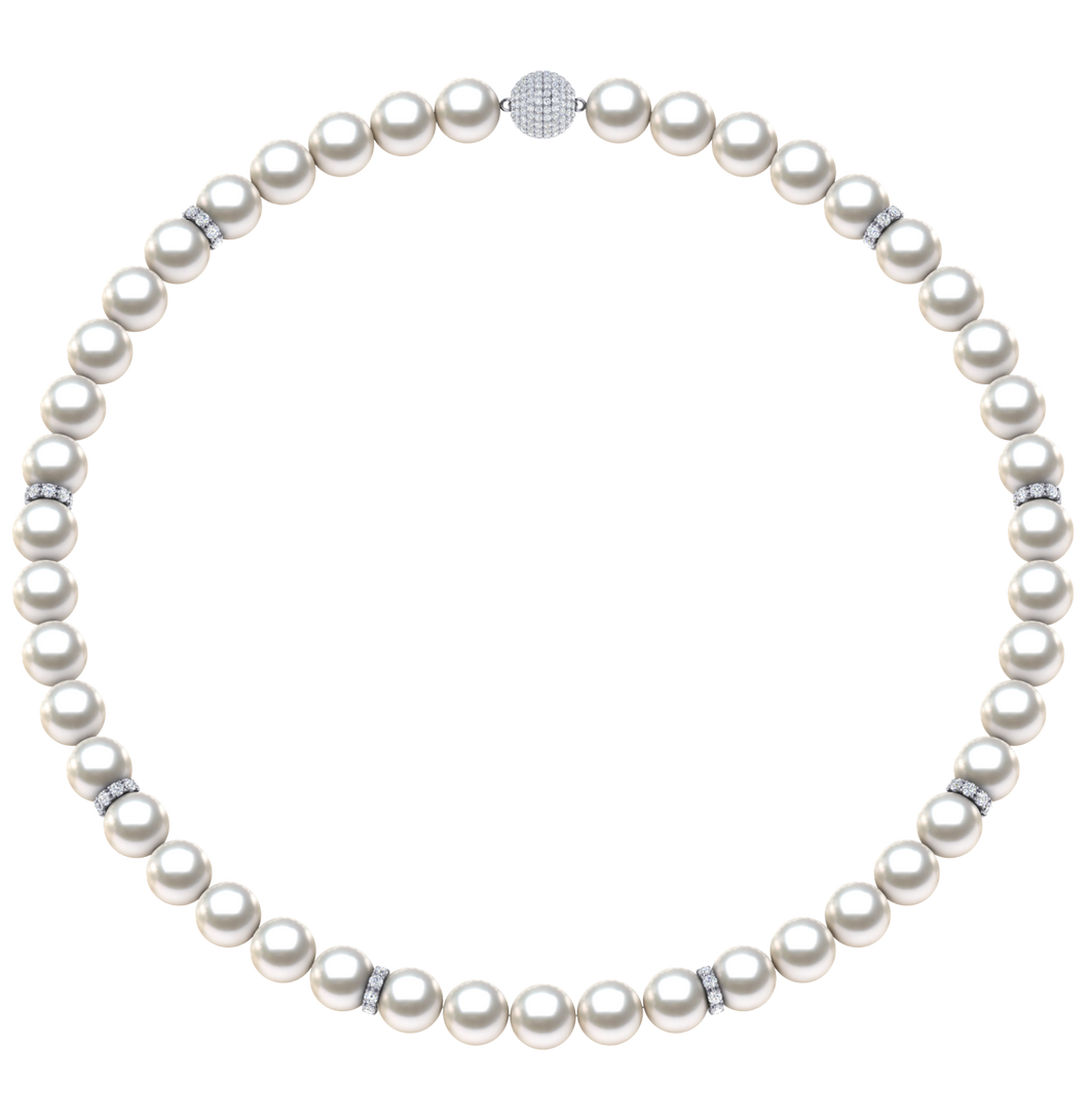 8mm Round True AAA Quality White Saltwater Cultured pearl necklace 16 Inches