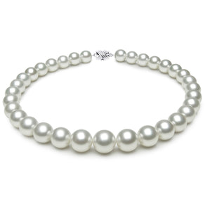 12mm x 14mm Mostly Round True AAA Quality White Saltwater Cultured pearl necklace 16 Inches
