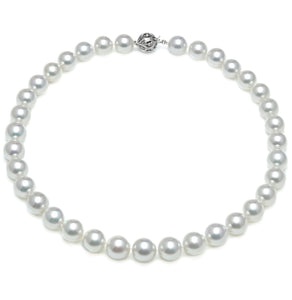11mm x 13mm Round True AAA Quality White Saltwater Cultured pearl necklace 16 Inches