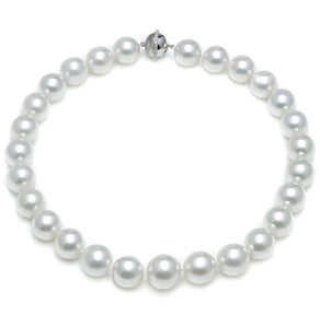 14mm x 16mm Round True AAA Quality White Saltwater Cultured pearl necklace 16 Inches