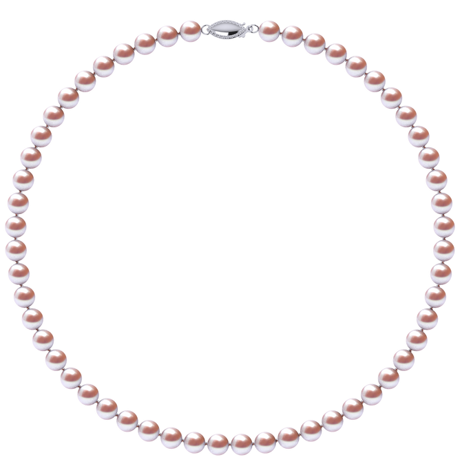 6.5mm x 7mm Round True AAA Quality Lavender Freshwater Cultured Pearl Necklace