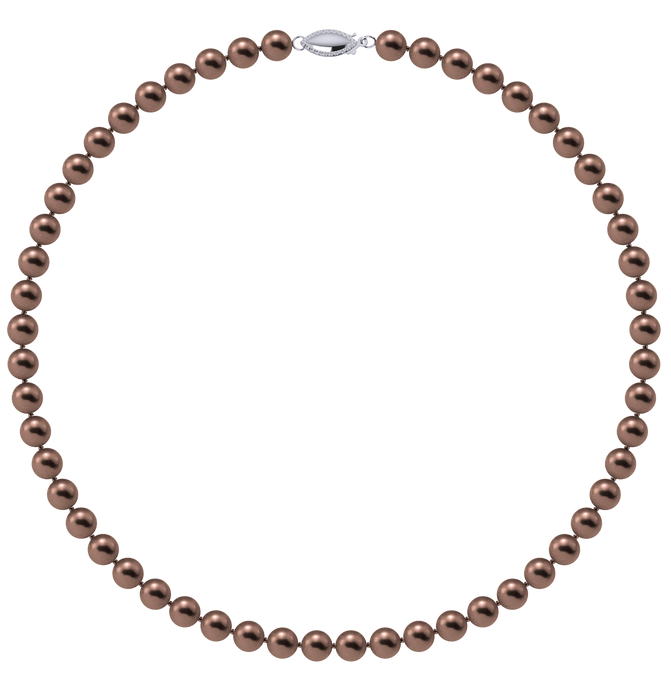 6.5mm x 7mm Round True AAA Quality Mocha Freshwater Cultured Pearl Necklace