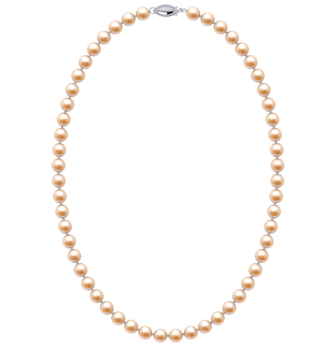 6.5mm x 7mm Round True AAA Quality Peach Freshwater Cultured Pearl Necklace