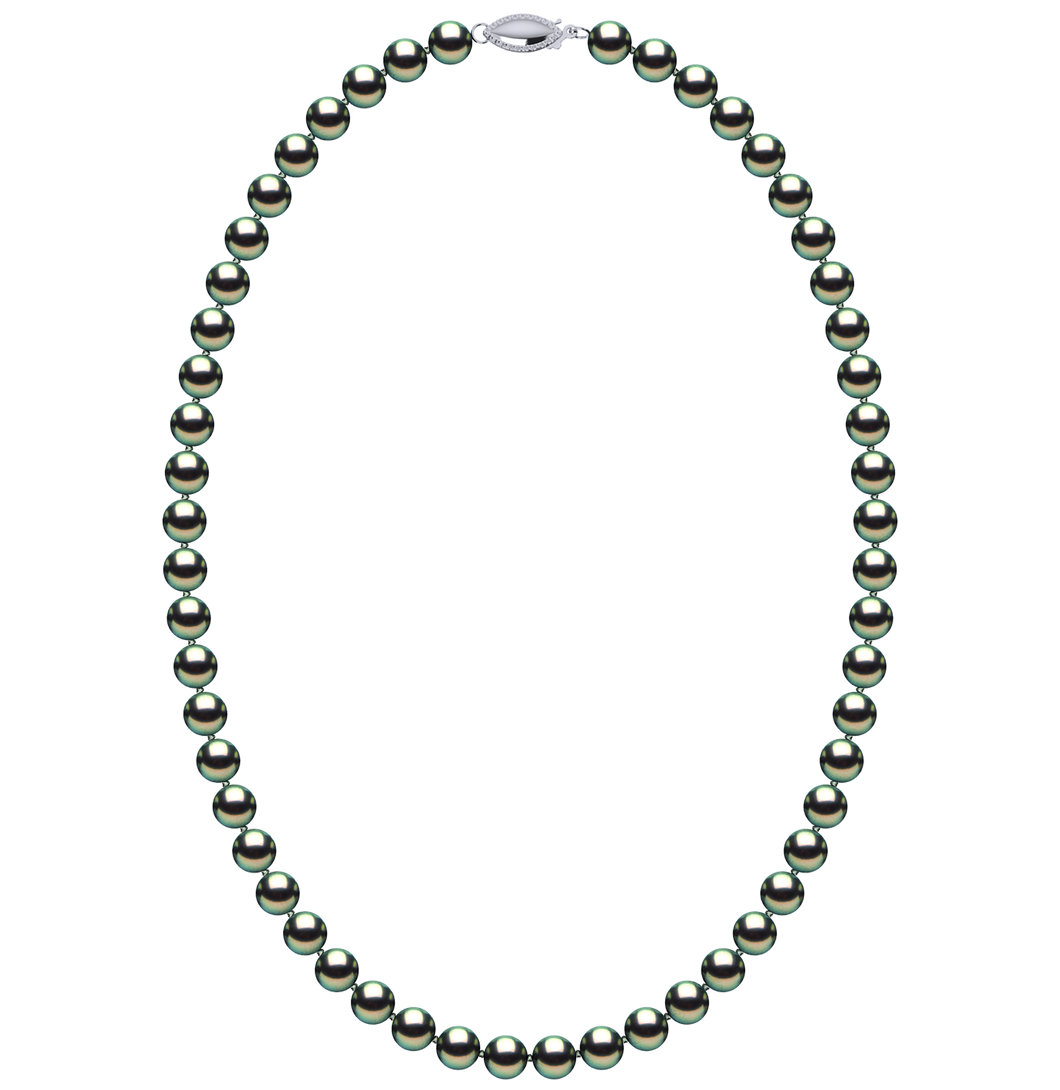 6.5mm x 7mm Round True AAA Quality Peacock Freshwater Cultured Pearl Necklace