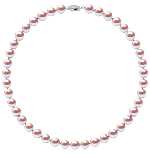 8mm x 9mm Round True AAA Quality Lavender Freshwater Cultured Pearl Necklace