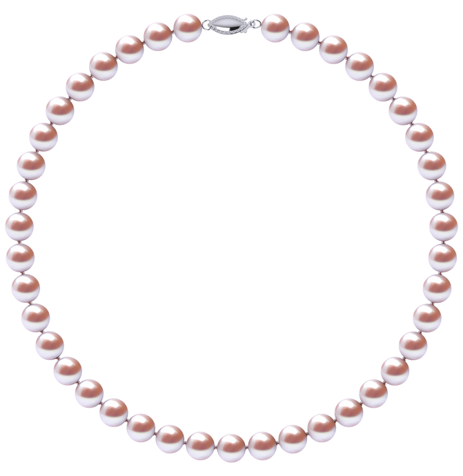 8mm x 9mm Round True AAA Quality Lavender Freshwater Cultured Pearl Necklace