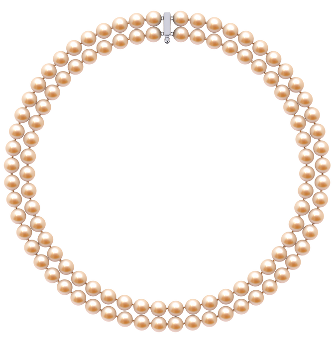 7mm x 8mm Round True AAA Quality Peach Freshwater Cultured Pearl Necklace