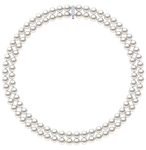 7mm x 8mm Round True AAA Quality White Freshwater Cultured Pearl Necklace