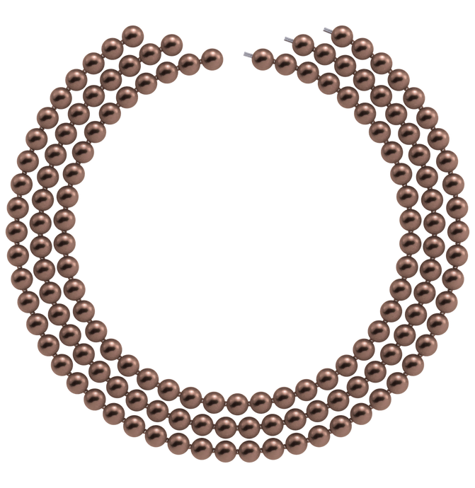 7mm x 7.5mm Round True AAA Quality Mocha Freshwater Cultured Pearl Necklace  51 Inches