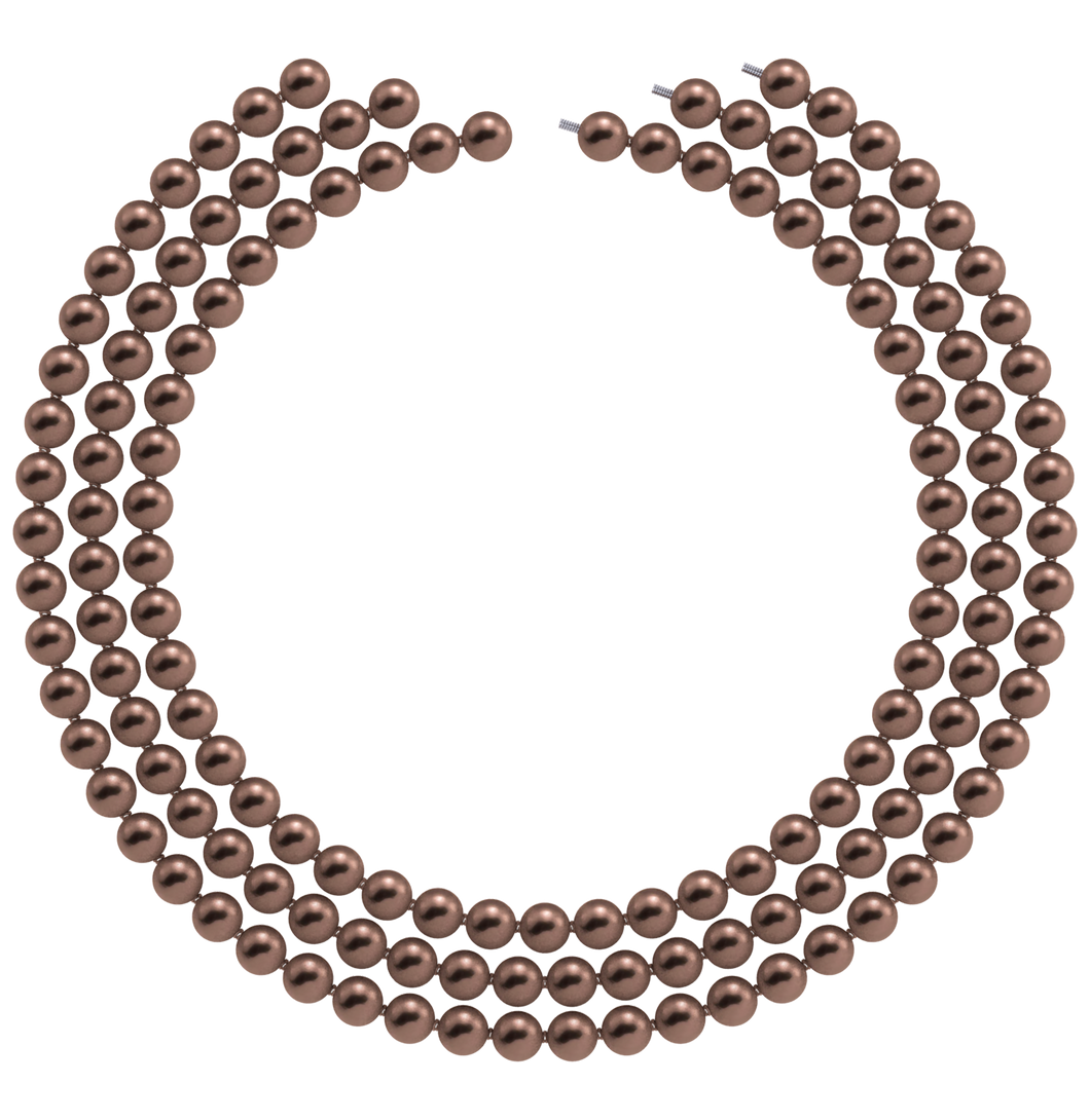7mm x 7.5mm Round True AAA Quality Mocha Freshwater Cultured Pearl Necklace  51 Inches