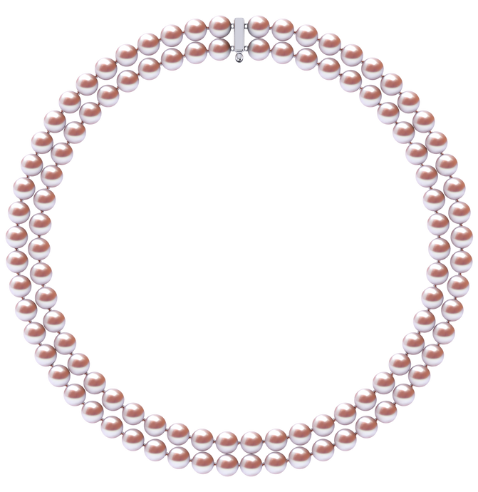 7mm x 8mm Round True AAA Quality Lavender Freshwater Cultured Pearl Necklace