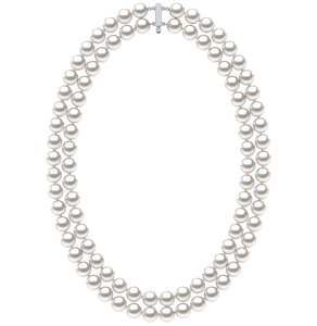 8mm x 9mm Round True AAA Quality White Freshwater Cultured Pearl Necklace