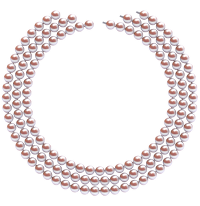 7mm x 7.5mm Round True AAA Quality Lavender Freshwater Cultured Pearl Necklace from China 51 Inches