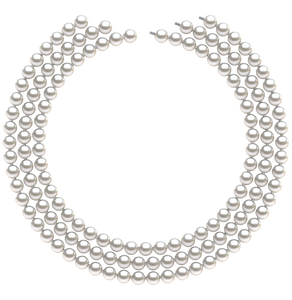 7mm x 7.5mm Round True AAA Quality White Freshwater Cultured Pearl Necklace from China 51 Inches