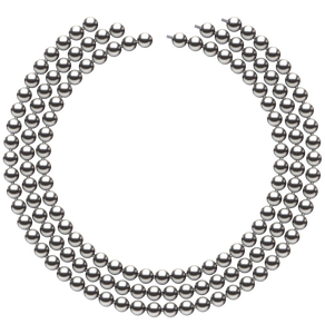 7mm x 7.5mm Round True AAA Quality Grey Freshwater Cultured Pearl Necklace from China 51 Inches