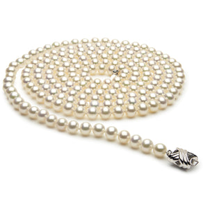 9mm x 10mm Round AAA Quality Peach Freshwater Cultured Pearl Necklace from China with a 14K Gold Clasp