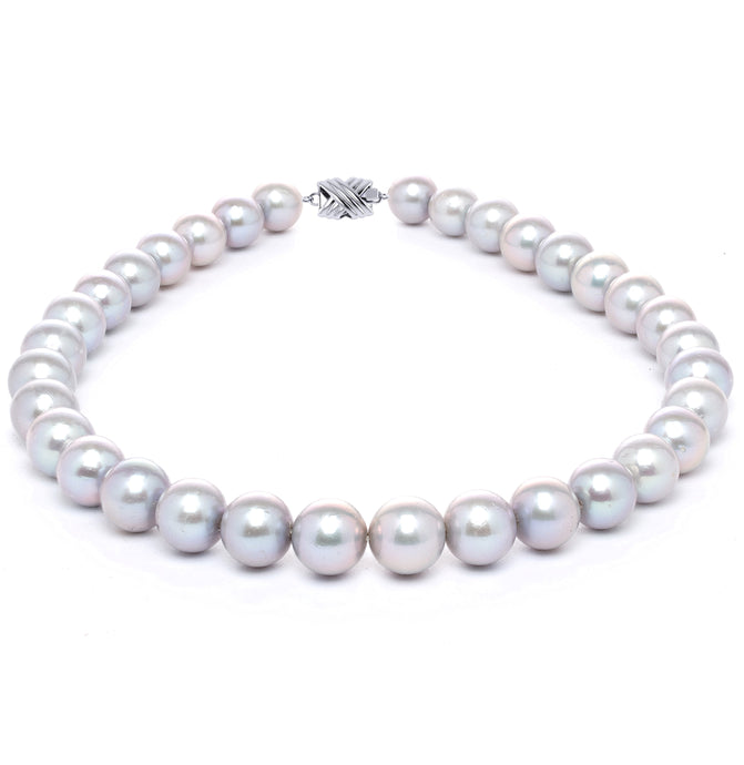 10mm x 13mm Slightly Off AA Quality Grey Freshwater Cultured Pearl Necklace