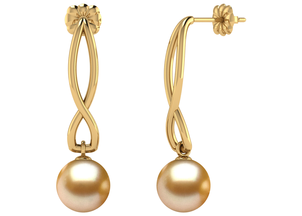 Golden South Sea Pearl Adrianna Earring