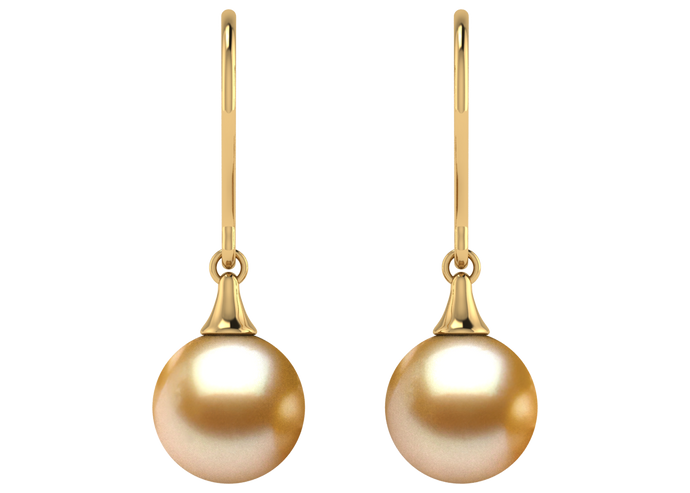 Golden South Sea Pearl Esmeralda Earring