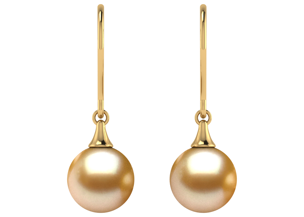 Golden South Sea Pearl Esmeralda Earring