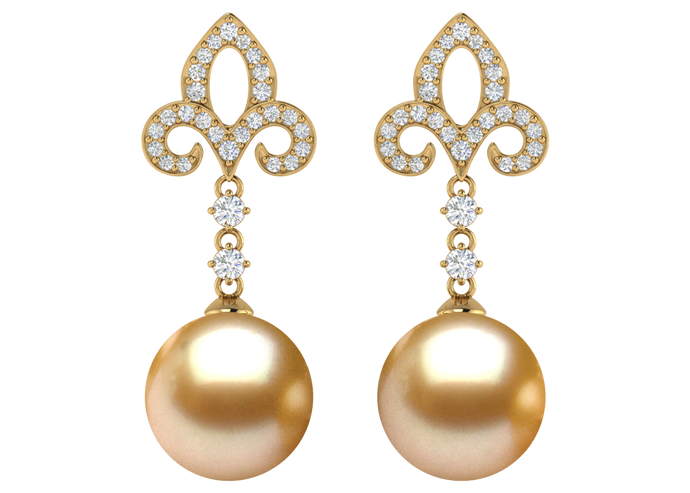 Golden South Sea Pearl Harlow Earring