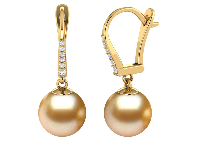 Golden South Sea Pearl Katie Earring