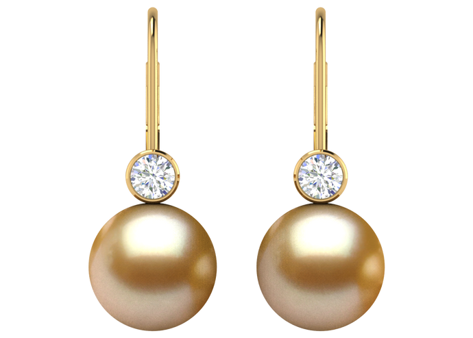 Golden South Sea Pearl Alexia Earring