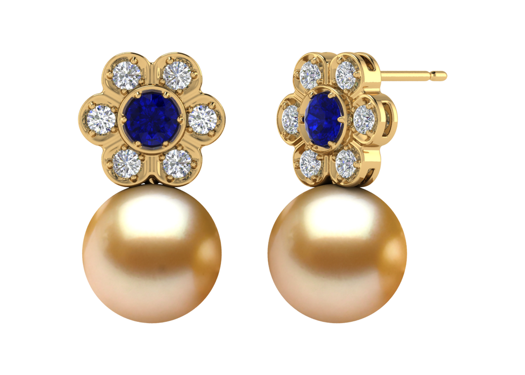 Golden South Sea Pearl Serena Earring