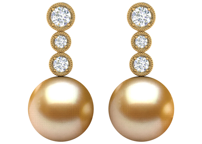 Golden South Sea Pearl Cadence Earring