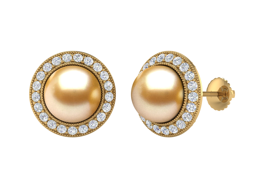 Golden South Sea Pearl Royalty Earring