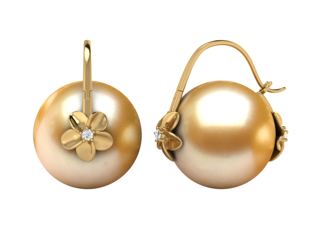 Golden South Sea Pearl Francesca Earring