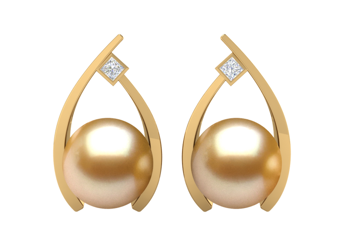 Golden South Sea Pearl Kennedi Earring