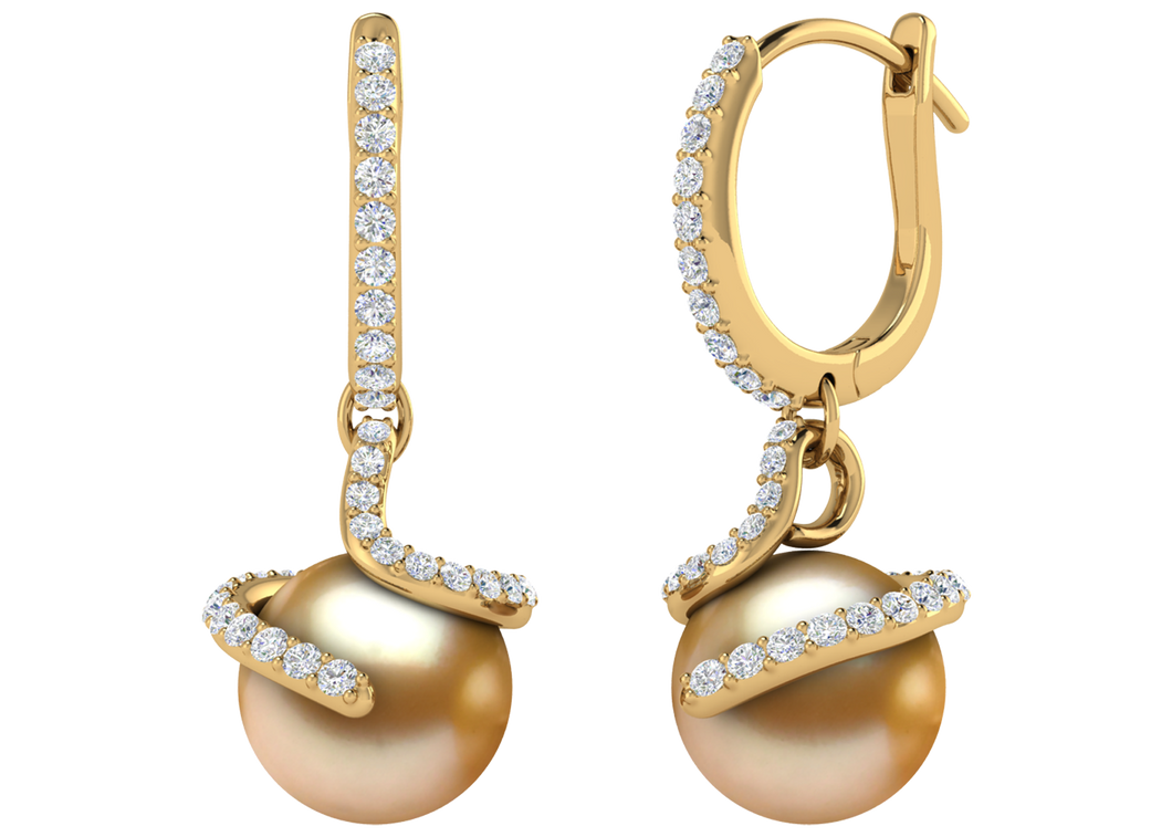 Golden South Sea Pearl Mabel Earring