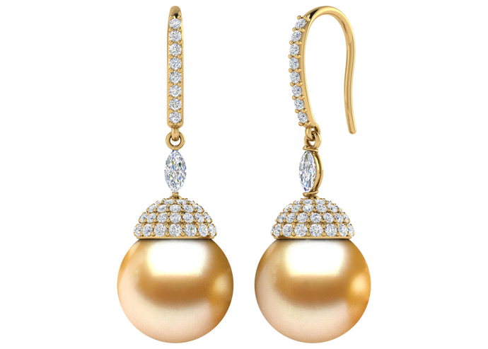 Golden South Sea Pearl Aviana Earring