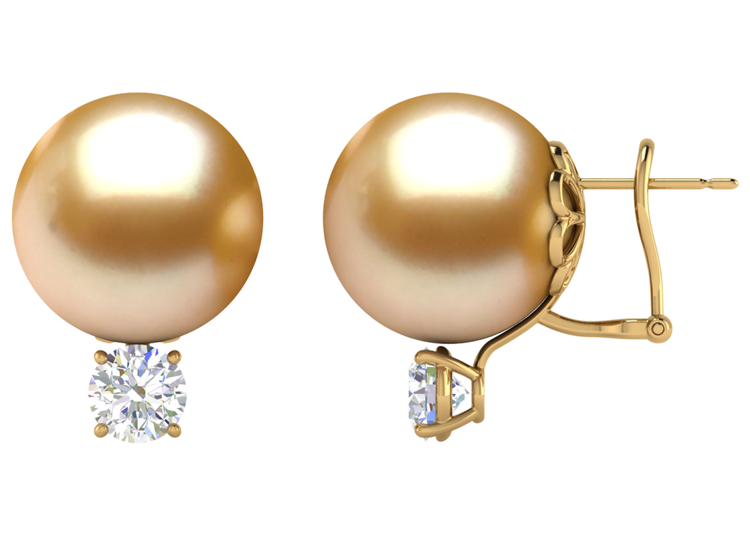 Golden South Sea Pearl Wren Earring