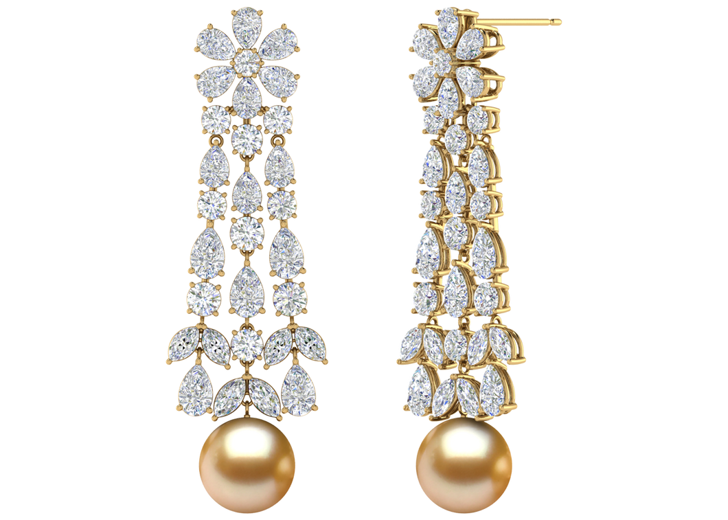 Golden South Sea Pearl Malaysia Earring