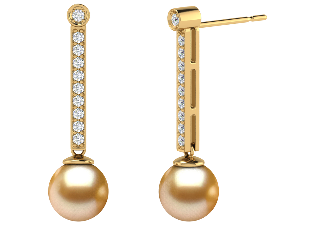 Golden South Sea Pearl Bristol Earring